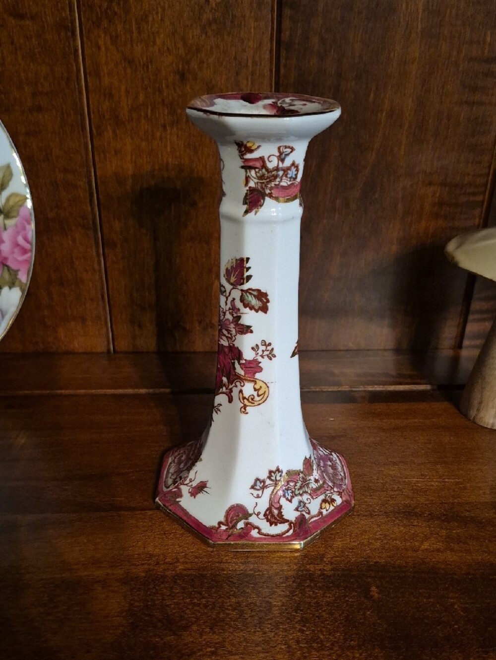 Vintage Mason's Ironstone candlestick in the "Mandalay Red" - Picture 3 of 4